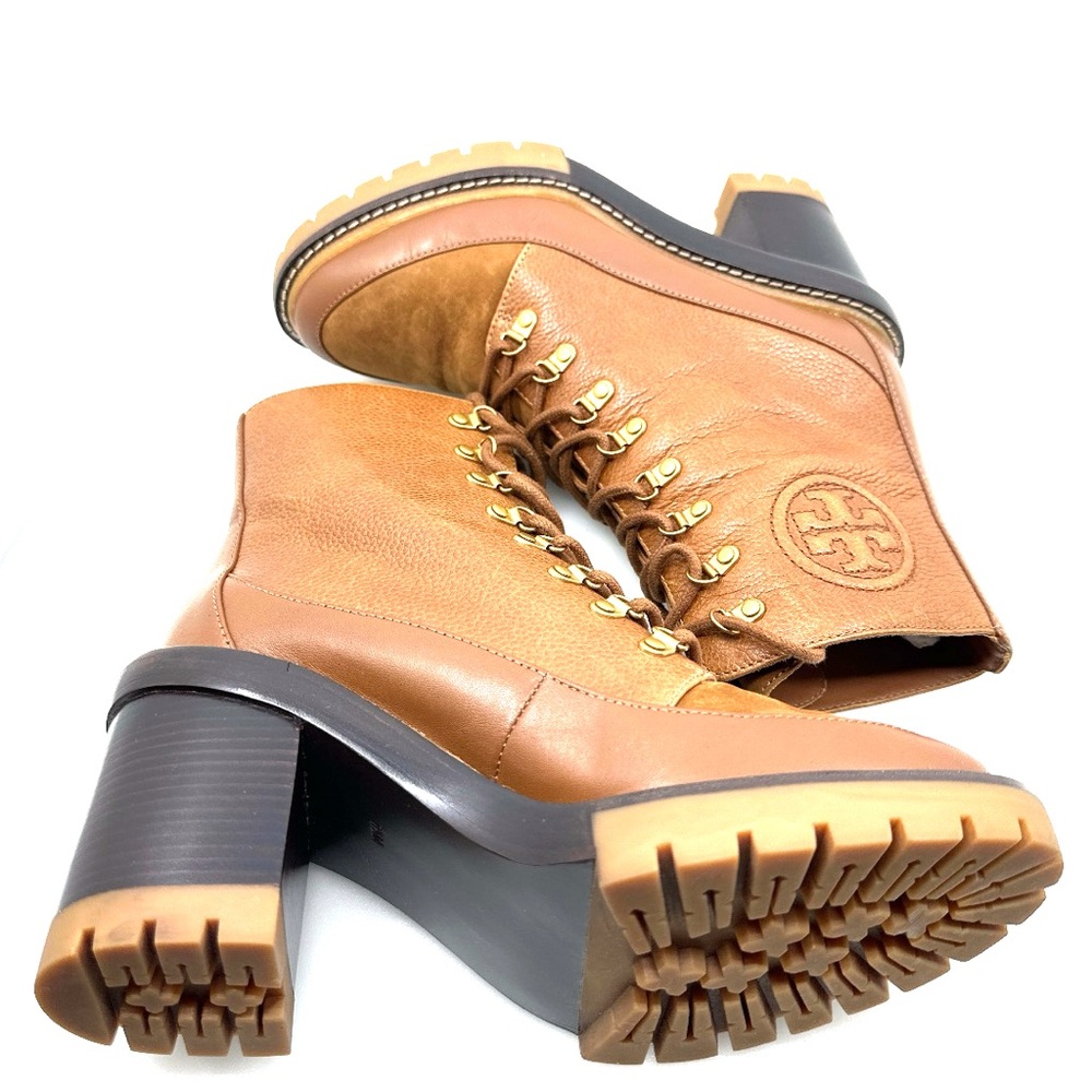 Tory Burch Miller 95mm Lug Sole Anke Boots Color: Toasted Caramel 7.5 w/dust bag - Picture 8 of 10
